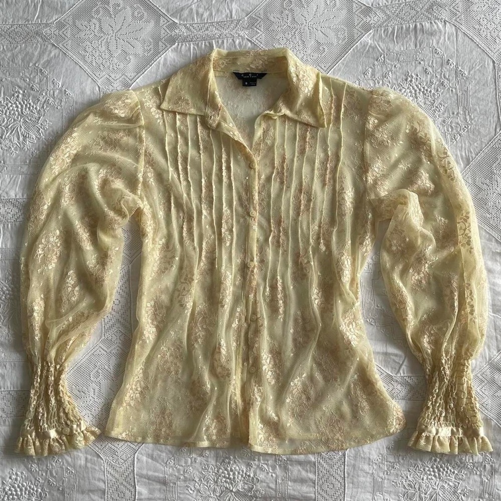 Victorian Inspired Sheer Lace Blouse